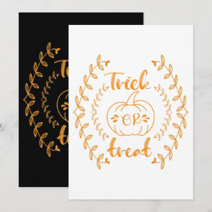 Trick or treat in plants frame  invitation