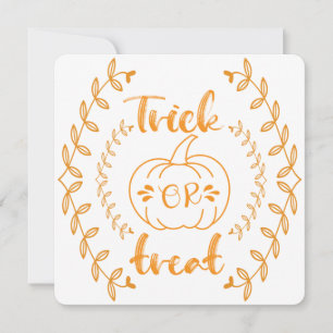 Trick or treat in plants frame invitation