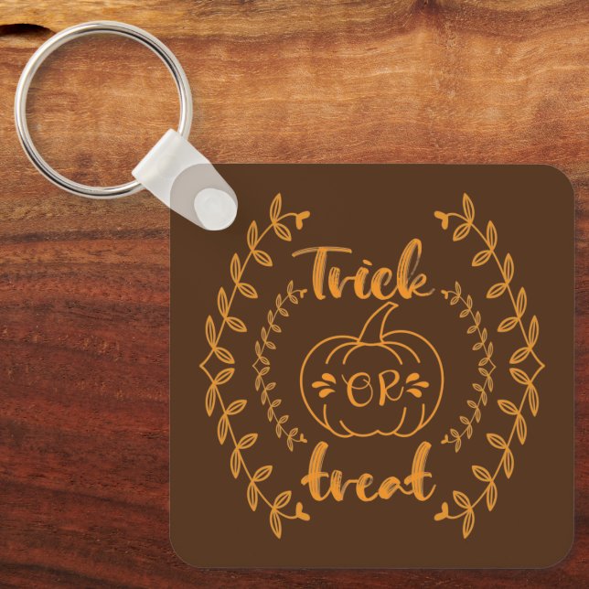 Trick or treat in plants frame  key ring (Front)