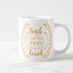 Trick or treat in plants frame large coffee mug