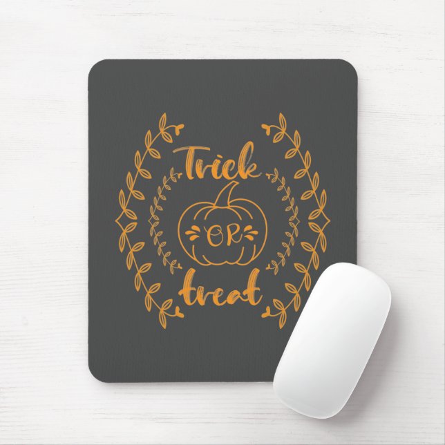Trick or treat in plants frame  mouse pad (With Mouse)