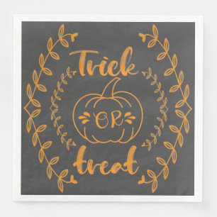 Trick or treat in plants frame  napkin