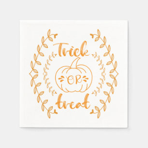 Trick or treat in plants frame napkin