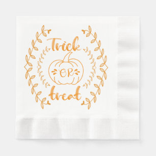 Trick or treat in plants frame napkin