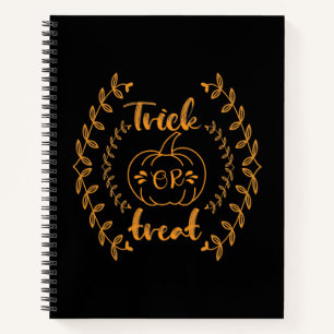 Trick or treat in plants frame notebook