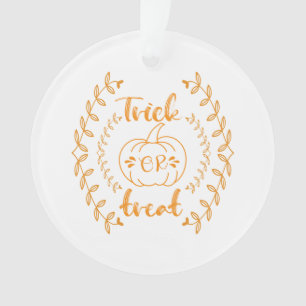 Trick or treat in plants frame ornament