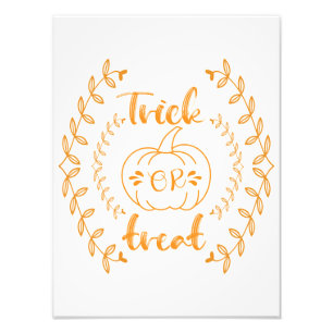 Trick or treat in plants frame  photo print