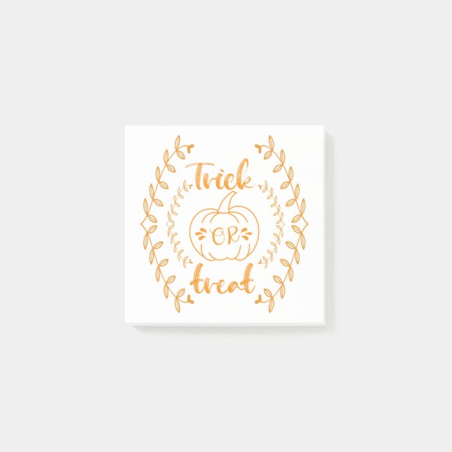 Trick or treat in plants frame  post-it notes (Front)