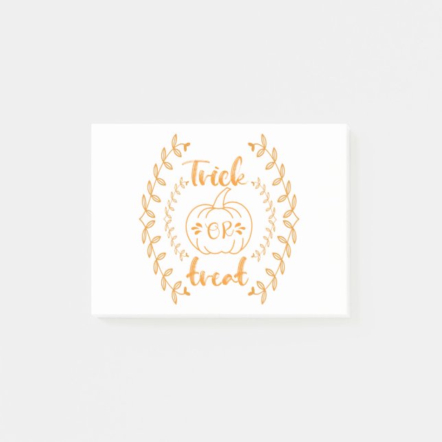 Trick or treat in plants frame  post-it notes (Front)