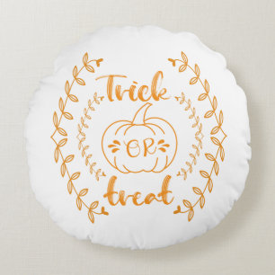 Trick or treat in plants frame  round cushion