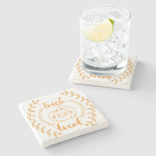 Trick or treat in plants frame stone coaster