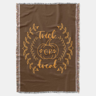 Trick or treat in plants frame throw blanket