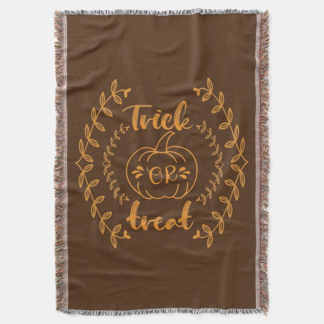 Trick or treat in plants frame  throw blanket (Front Vertical)