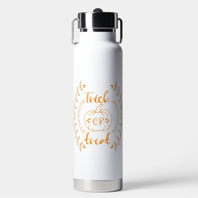 Trick or treat in plants frame  water bottle (Front)