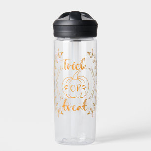 Trick or treat in plants frame  water bottle