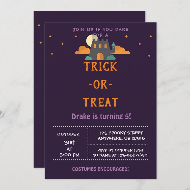 Trick or Treat Invitation (Front/Back)