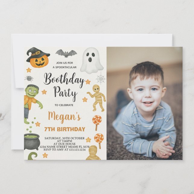 Trick or Treat Kids Halloween Birthday Invitation (Front)
