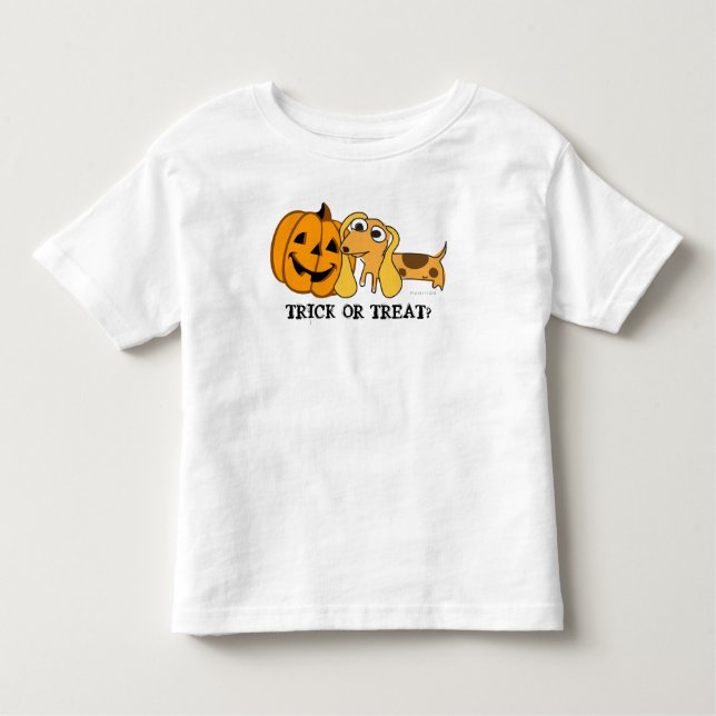 Trick Or Treat Kids Halloween Puppy T-Shirt 3 (Front)