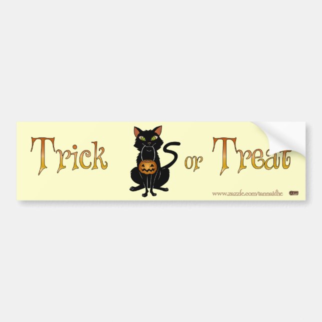 Trick or Treat Kitty Bumper Sticker (Front)