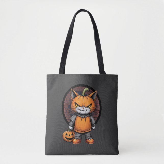 Trick or Treat Kitty Tote Bag (Front)