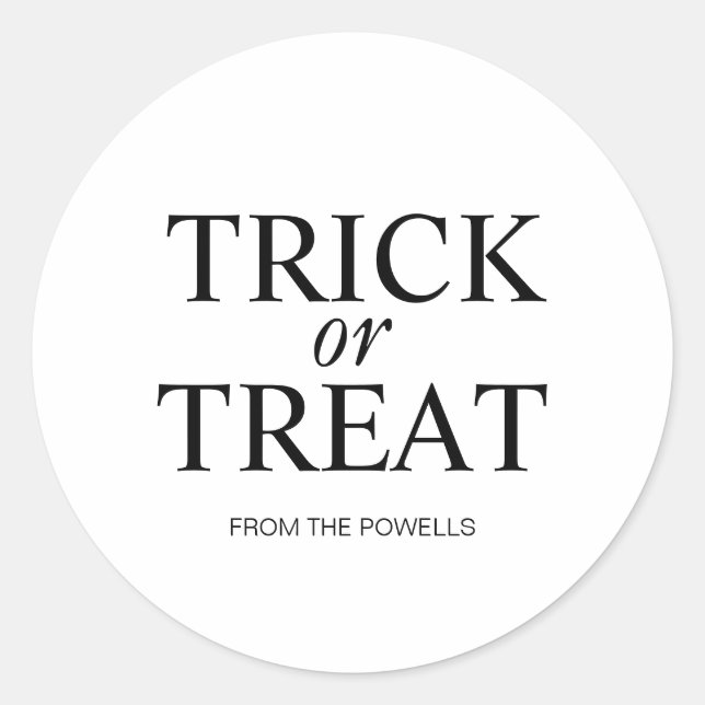 TRICK OR TREAT LABEL (Front)