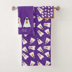 Trick Or Treat Labrador Retriever Ghost Dogs Bath Towel Set