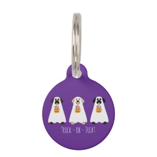 Trick Or Treat Labrador Retriever Ghost Dogs Pet Tag