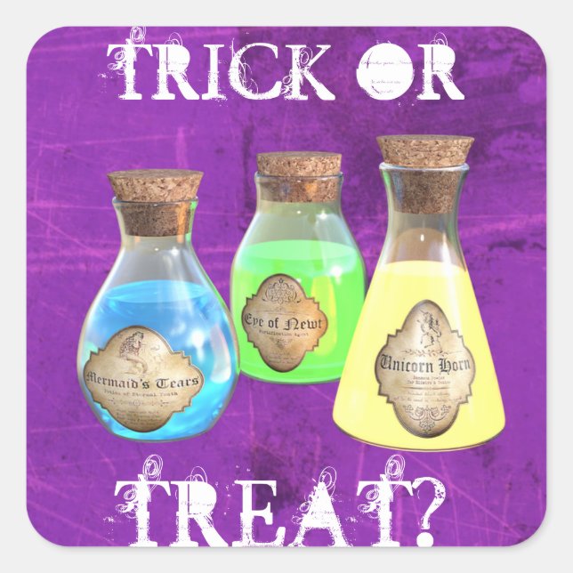 Trick or Treat Magical Potions Halloween Stickers (Front)