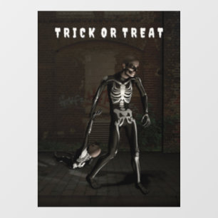 Trick or Treat. Man dressed as skeleton