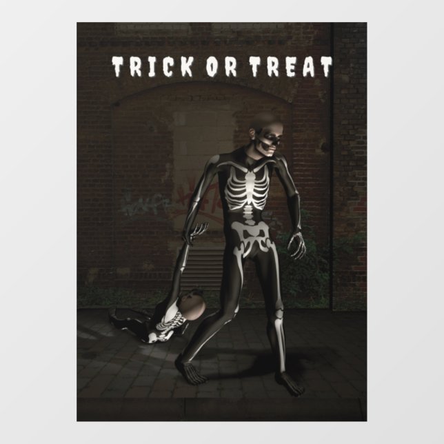 Trick or Treat. Man dressed as skeleton (Sheet)