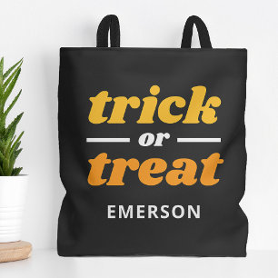 Trick or Treat Monogrammed Halloween Tote Bag