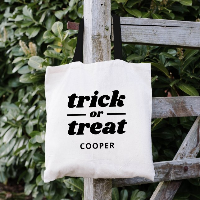 Trick or Treat Monogrammed Halloween Tote Bag (Creator Uploaded)
