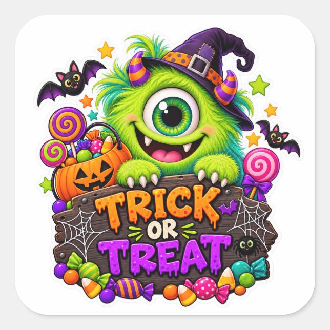 Trick or Treat Monster sticker (Front)