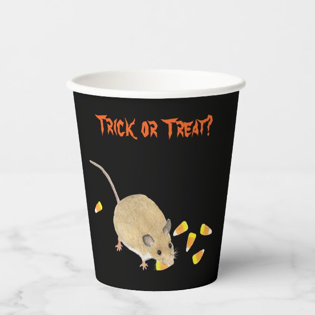 Trick or Treat Mouse with Candy Corns Paper Cups (Front)