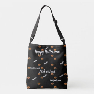 trick or treat,name, halloween personalised Pumpki Crossbody Bag