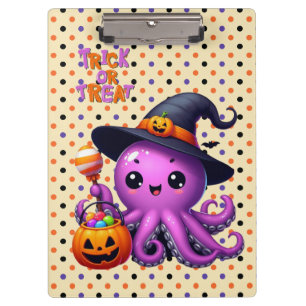 Trick or Treat Octopus Halloween Clipboard