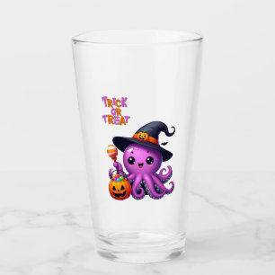 Trick or Treat Octopus Halloween Glass