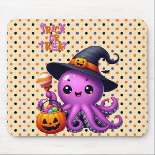 Trick or Treat Octopus Halloween Mouse Pad