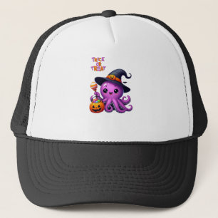 Trick or Treat Octopus Halloween Trucker Hat