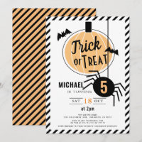 Trick or Treat Orange Pumpkin Halloween Birthday