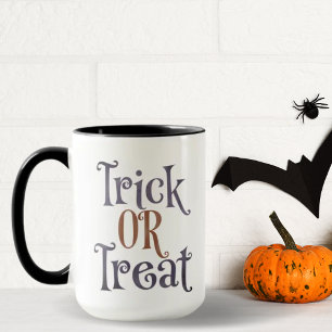 Trick or Treat Orange & Purple Halloween Mug