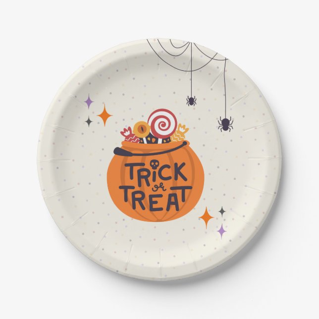 Trick or Treat Paper Plate (Front)