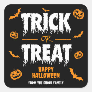 Trick or Treat Party Dark Square Sticker
