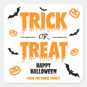 Trick or Treat Party Light Square Sticker