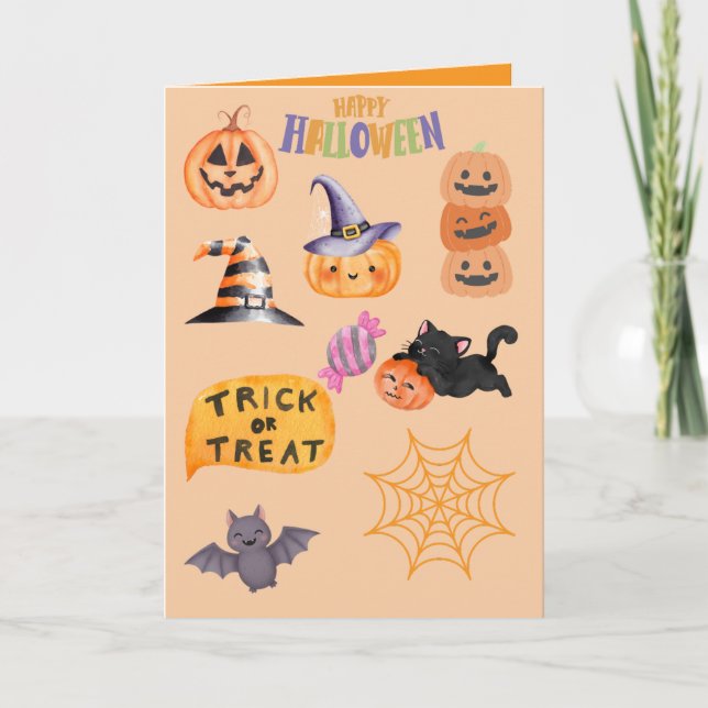 Trick or treat party personalise card (Front)