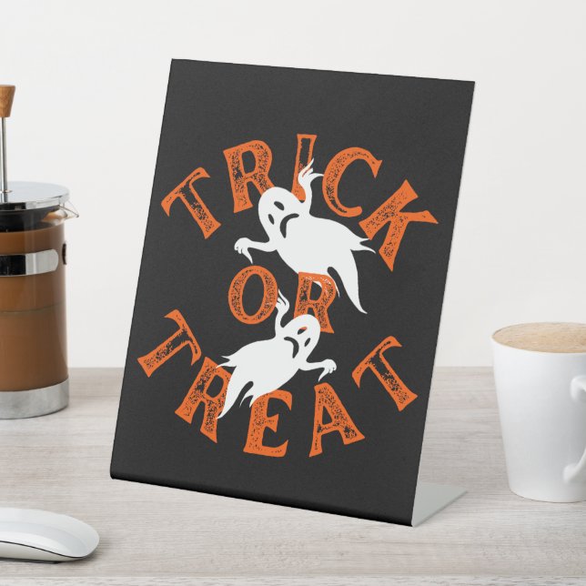Trick Or Treat Pedestal Sign (In SItu)