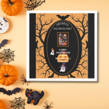 Trick-or-Treat Photo Party Invitation Napkins