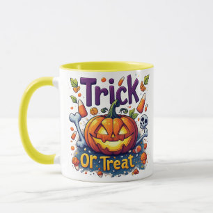 Trick Or Treat Pumpkin Candy Skull Halloween 🎃 Mug