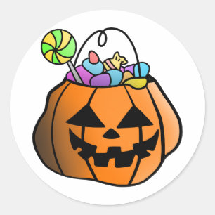 Trick or Treat Pumpkin Classic Round Sticker
