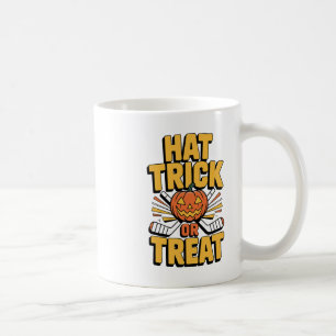 Trick Or Treat Pumpkin Halloween Ice Hockey Coffee Mug